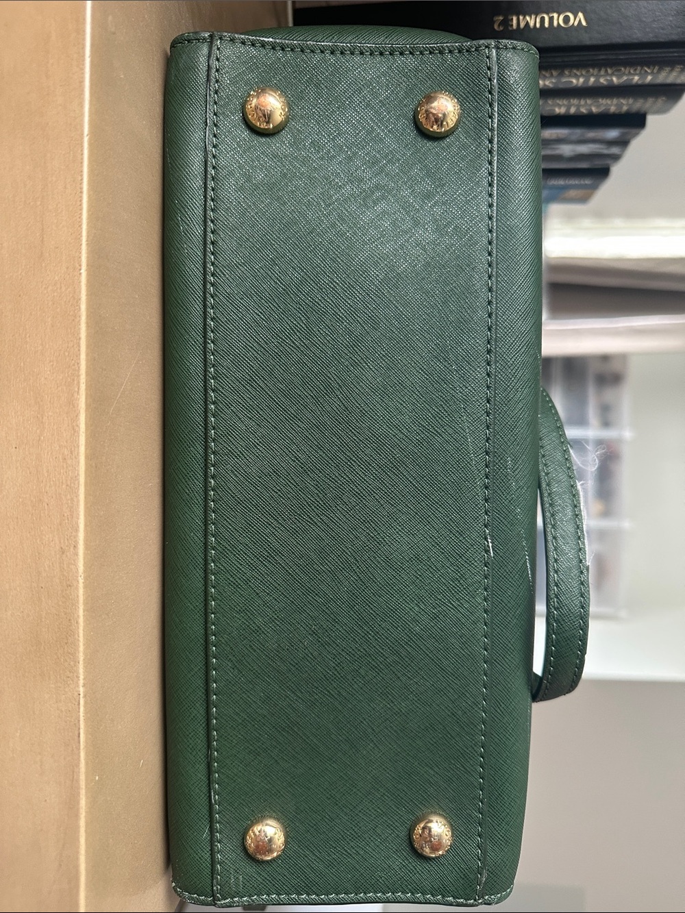 Michael Kors Green Saffiano Satchel with Gold Hardware - Picture 3 of 7